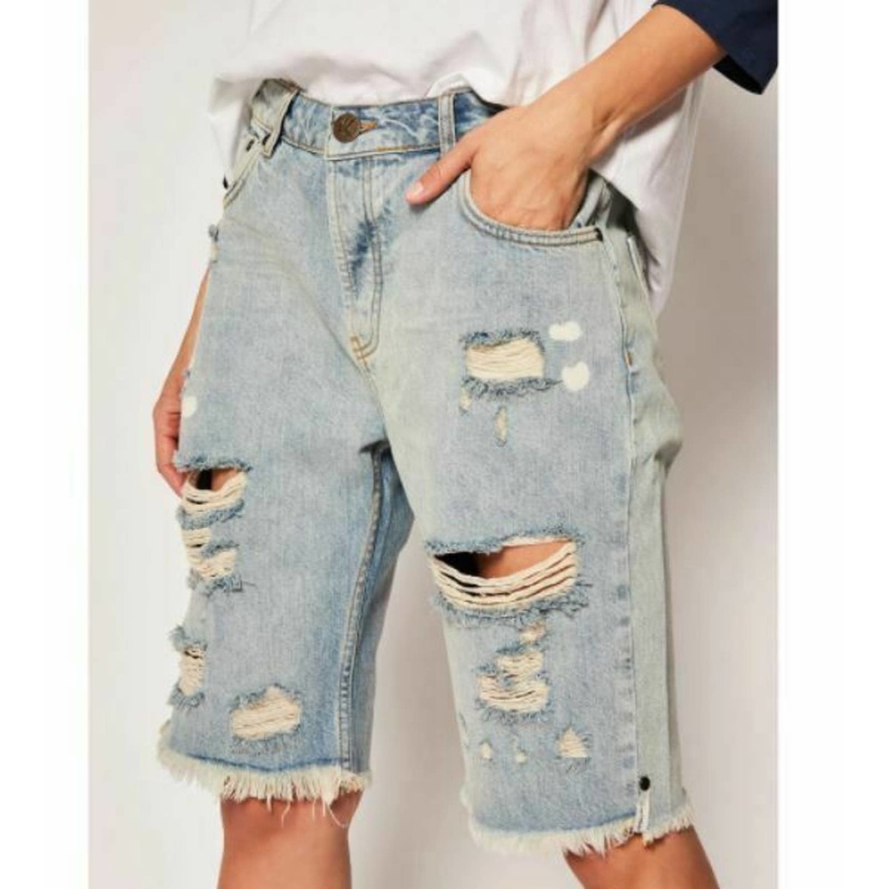 One Teaspoon 28 Jean Shorts Kansas Truck Short Womens Distressed 23013 New NWT